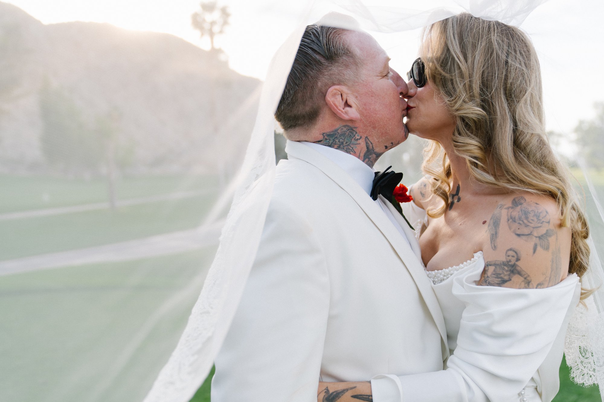 A&A under the veil, Indian Wells Country Club wedding photography