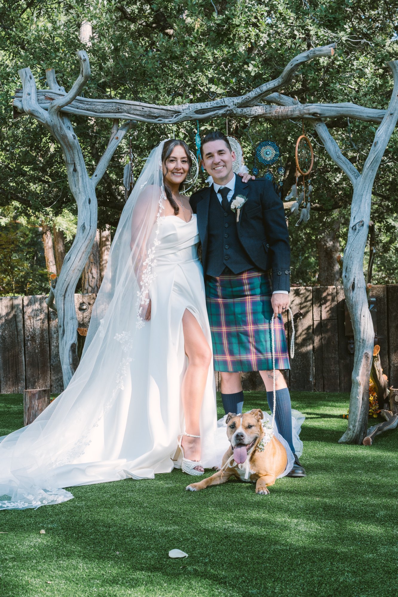 Wedding dog candid moment, Coachella Valley wedding photography